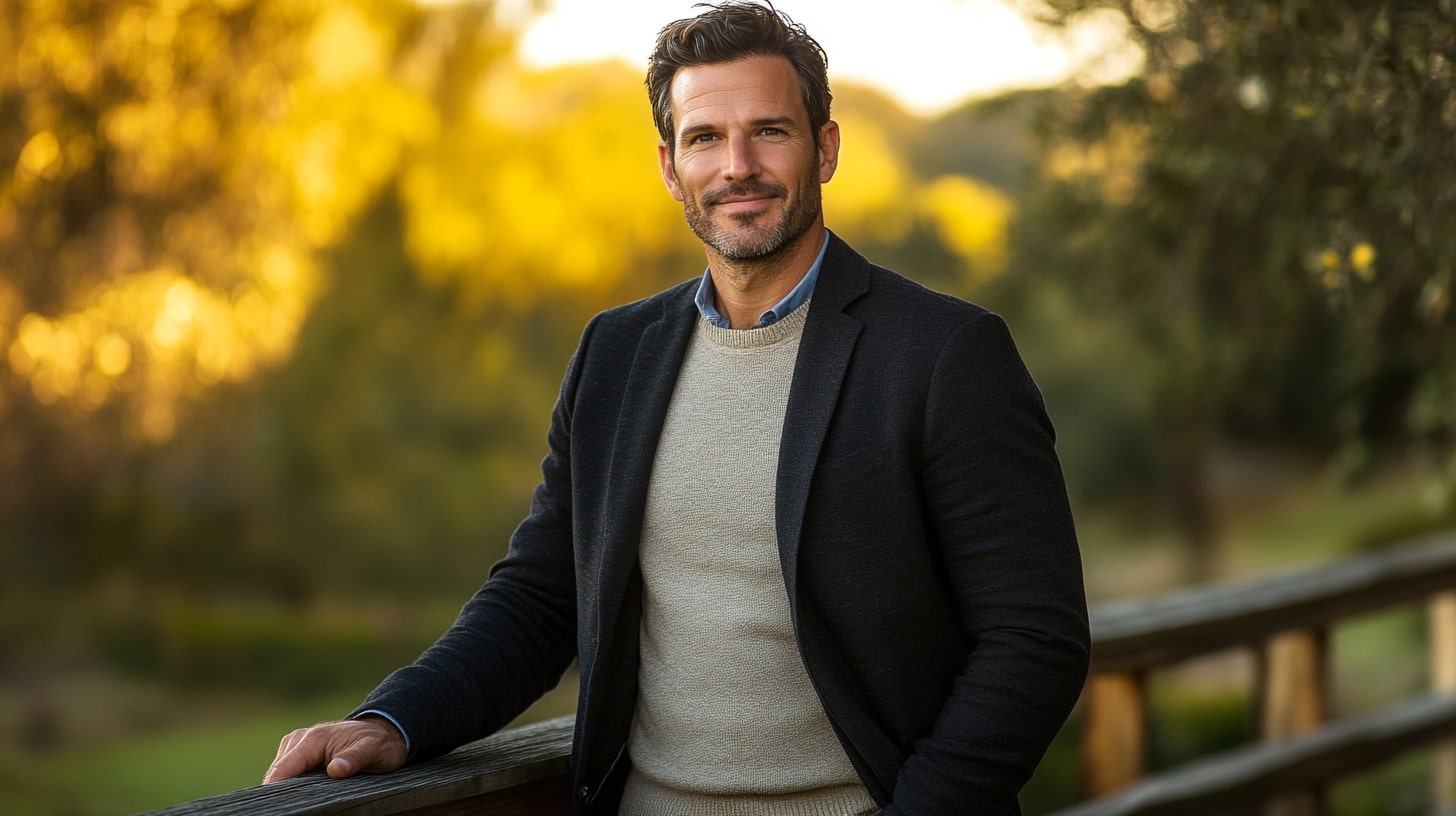 Man van 40+ maakt aantrekkelijk online datingprofiel.